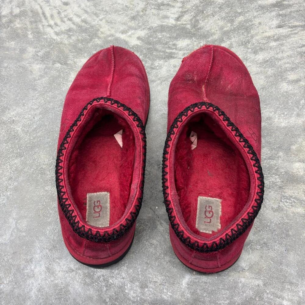 Ugg Tasman US Men’s 11 Red Suede Ankle Slip on Loafers Slippers - Picture 3 of 8